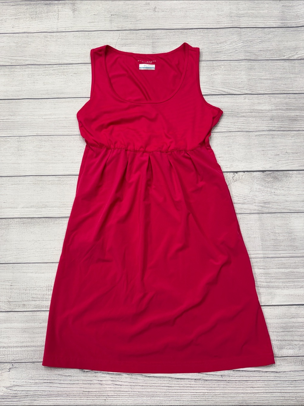 Sleeveless Empire-Waist Midi Dress in Fuchsia